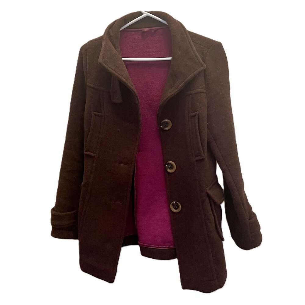 Wool! chocolate brown pea coat